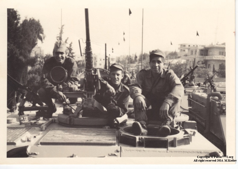 Eitan Gissen Z L, Avner Tavori and Yossi Shavit during the last Jerusalem Paeade in May 1973. image0-013.jpg